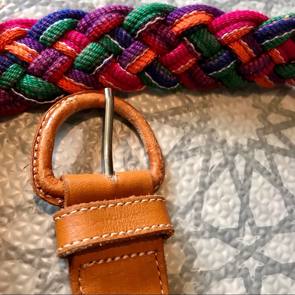 Vintage Guatemalan Braided Belt, Multicolour, 80s/90s, Leather - Picture 2 of 5